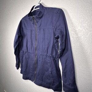 GAP Women's Field Jacket Utility Cotton Twill Anorak Drawstring Waist Large